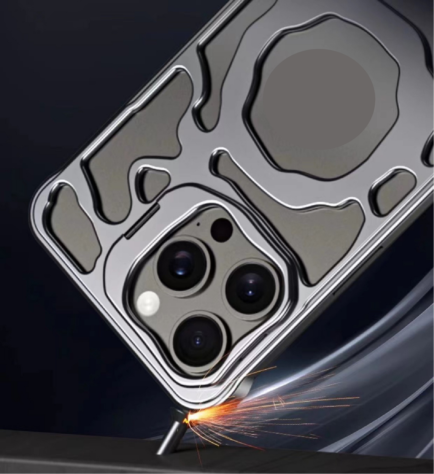 Lucky Cloud Aluminum Alloy Magnetic Stand Phone Case