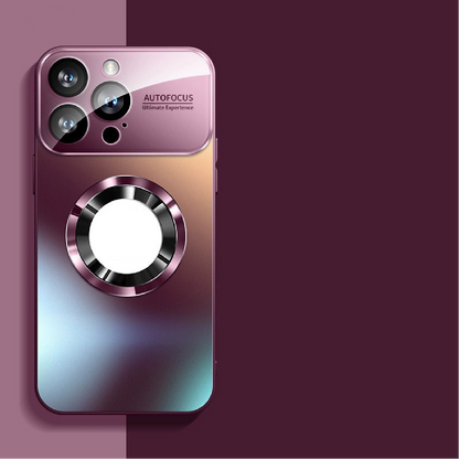 Large Window Lens Protection Frosted Magnetic Phone Case