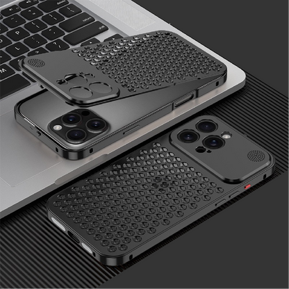 Metal Snap Lens Protection Aromatherapy Heat Dissipation Mobile Phone Case