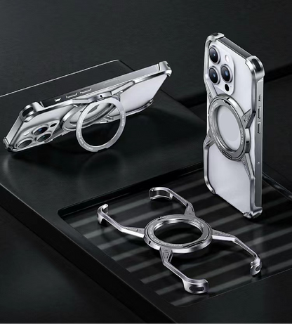 Unique X Metal Rotating Bracket Magnetic Phone Case
