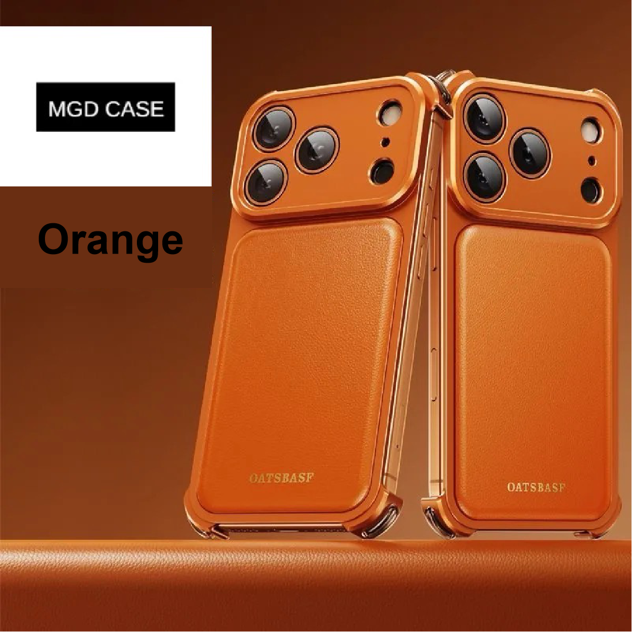 Luxury Metal Leather Borderless Magnetic Phone Case