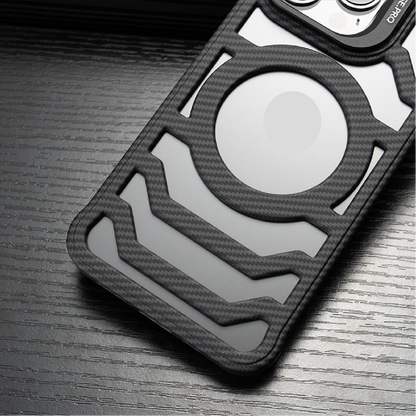 Carbon Fiber Hollow Frameless Lens Holder Magnetic Mobile Phone Case