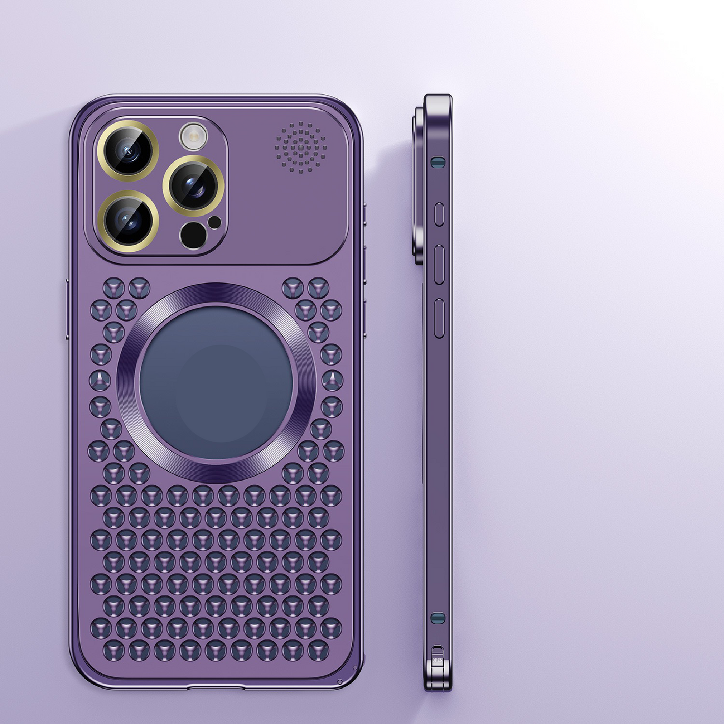 Super Cool Heat Dissipation Anti-fall Metal Magnetic Phone Case