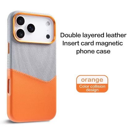 Unique Leather Textured Stitching Magnetic Card Slot Phone Case