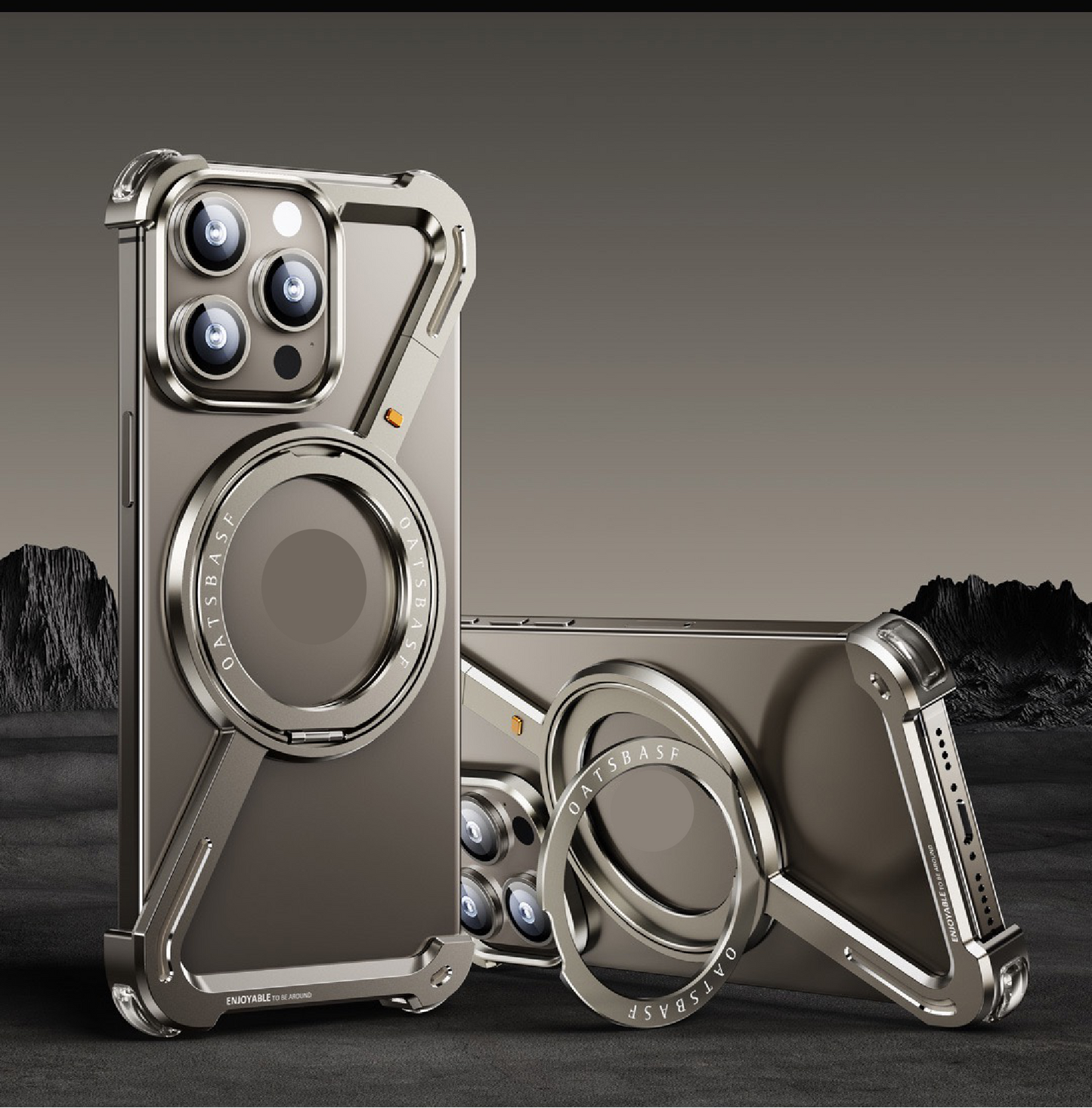 Creative Z-shaped Metal Rotating Stand Magnetic Phone Case