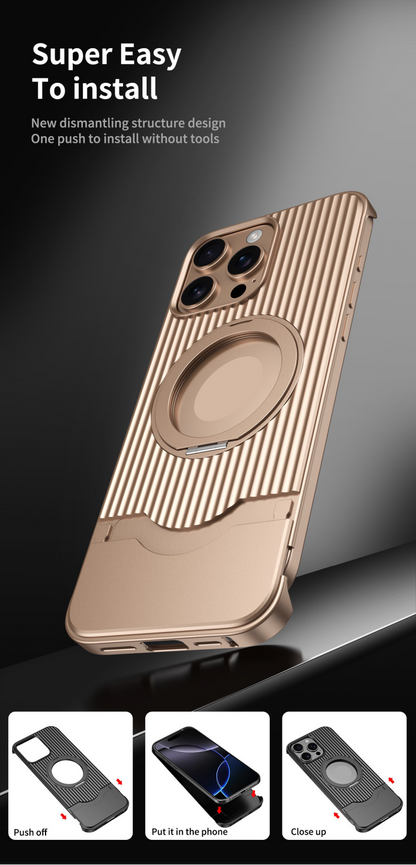 Luggage Style Telescopic Bracket Metal Magnetic Phone Case