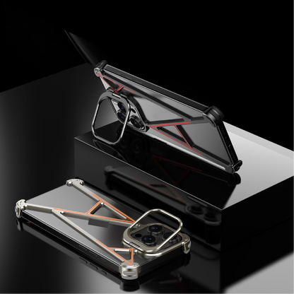 Innovative A-shaped Metal Lens Holder Phone Case