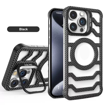 Carbon Fiber Hollow Frameless Lens Holder Magnetic Mobile Phone Case