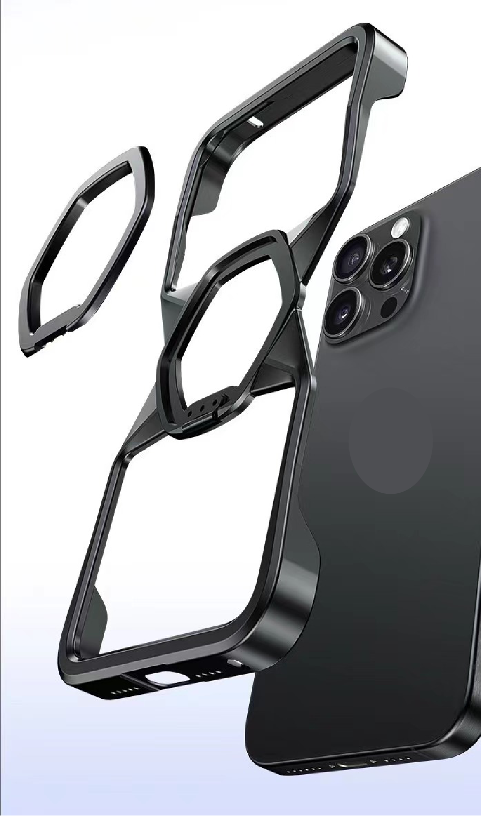 Hexagonal Metal Stand Magnetic Phone Case