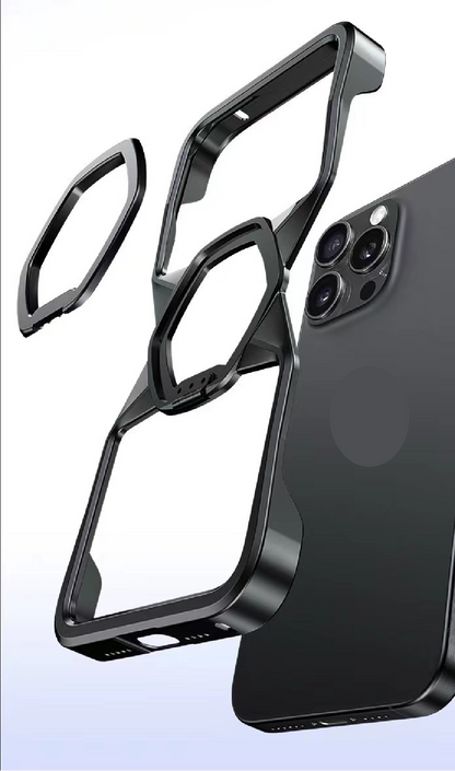 Hexagonal Metal Stand Magnetic Phone Case