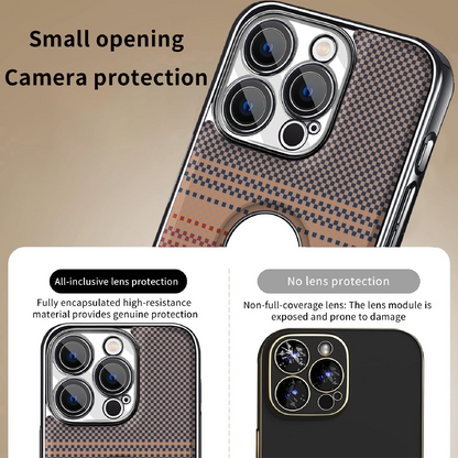 Sunset Series Carbon Fiber Leather Texture Hollow Phone Case