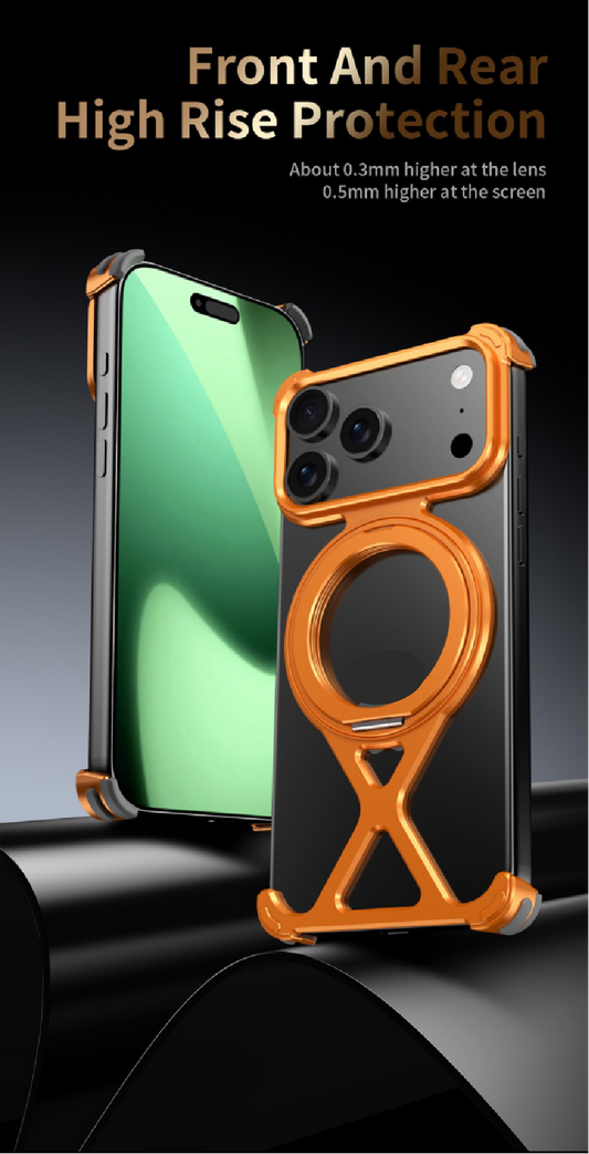 Personalized X-Line Styling Metal Magnetic Rotating Bracket Phone Case