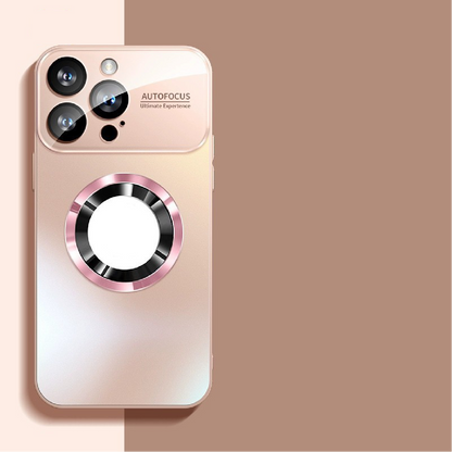 Large Window Lens Protection Frosted Magnetic Phone Case