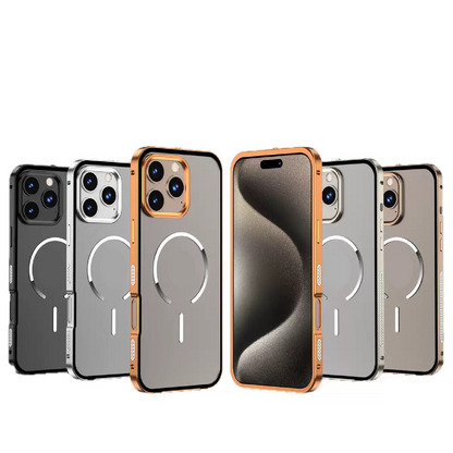 New Design Frosted Back Metal Frame Magnetic Anti-Fall Phone Case