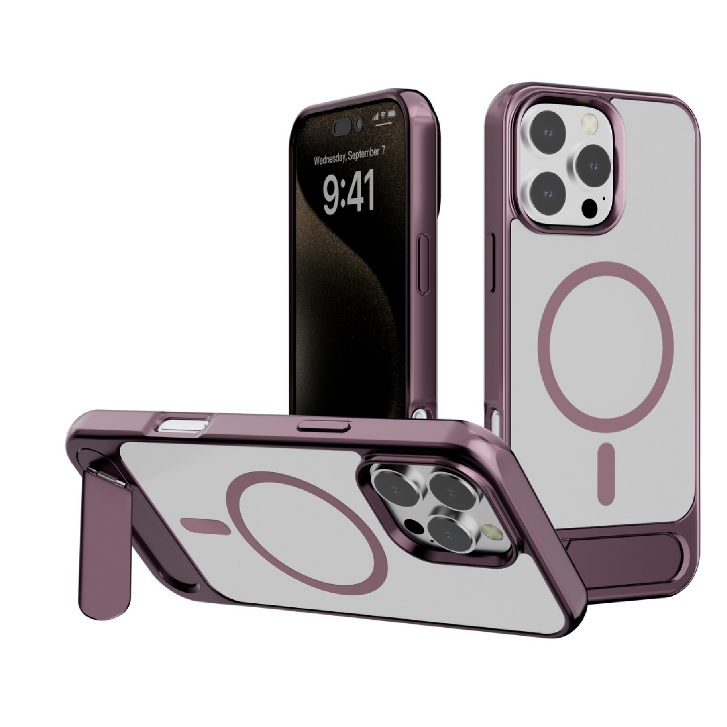 Frosted invisible stand magnetic phone case