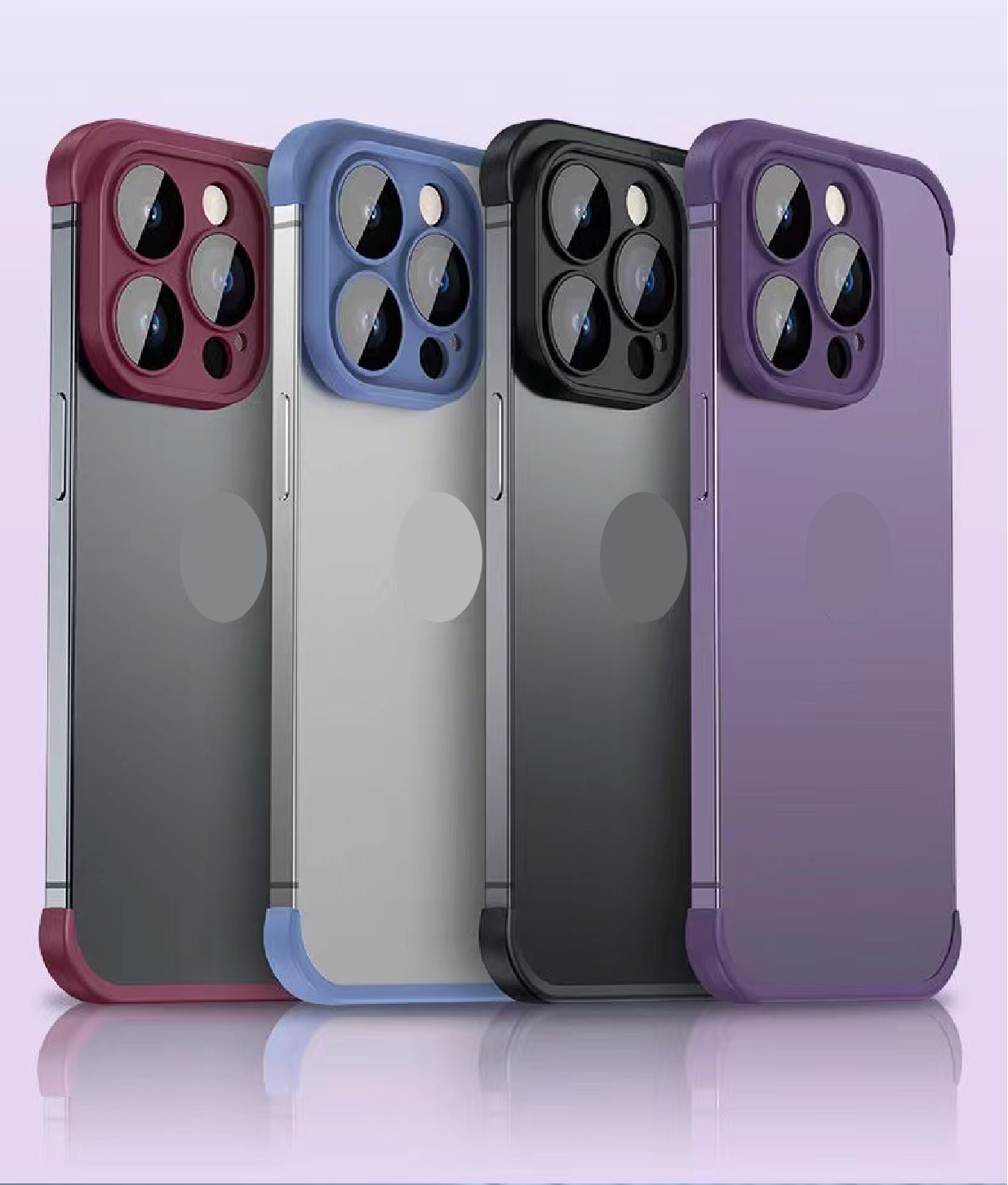 Frameless lens protective phone case