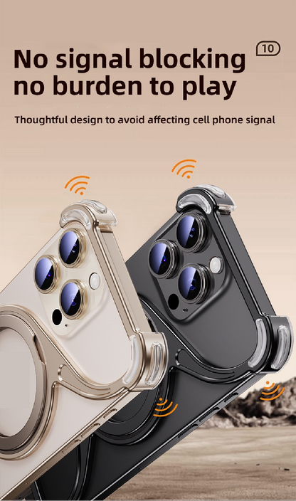 M-shaped Metal Rotating Stand Magnetic Phone Case
