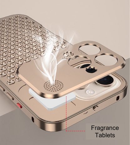 Metal Snap Lens Protection Aromatherapy Heat Dissipation Mobile Phone Case