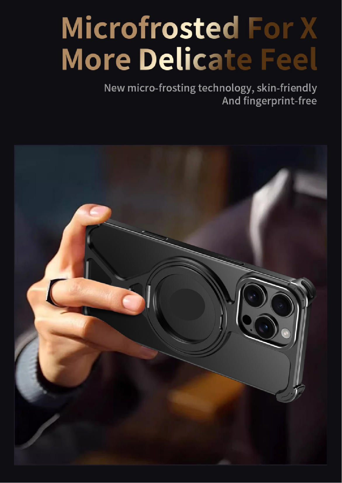 Personalized X-Line Styling Metal Magnetic Rotating Bracket Phone Case