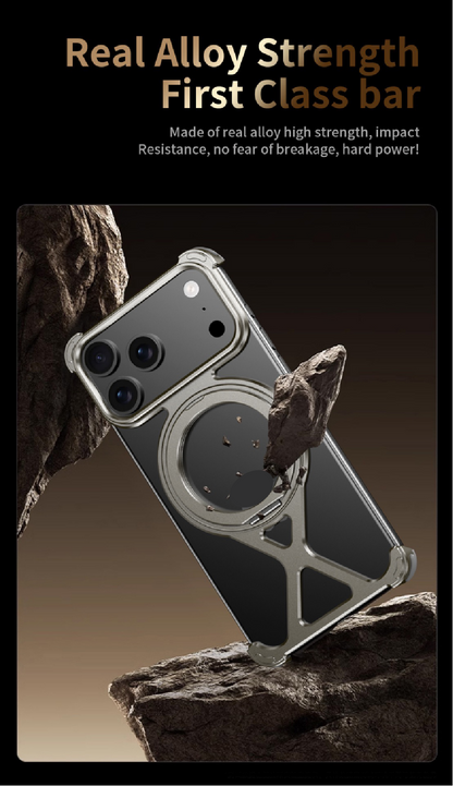 Personalized X-Line Styling Metal Magnetic Rotating Bracket Phone Case
