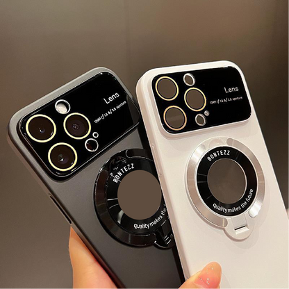 Fashion frosted lens protector bracket phone case