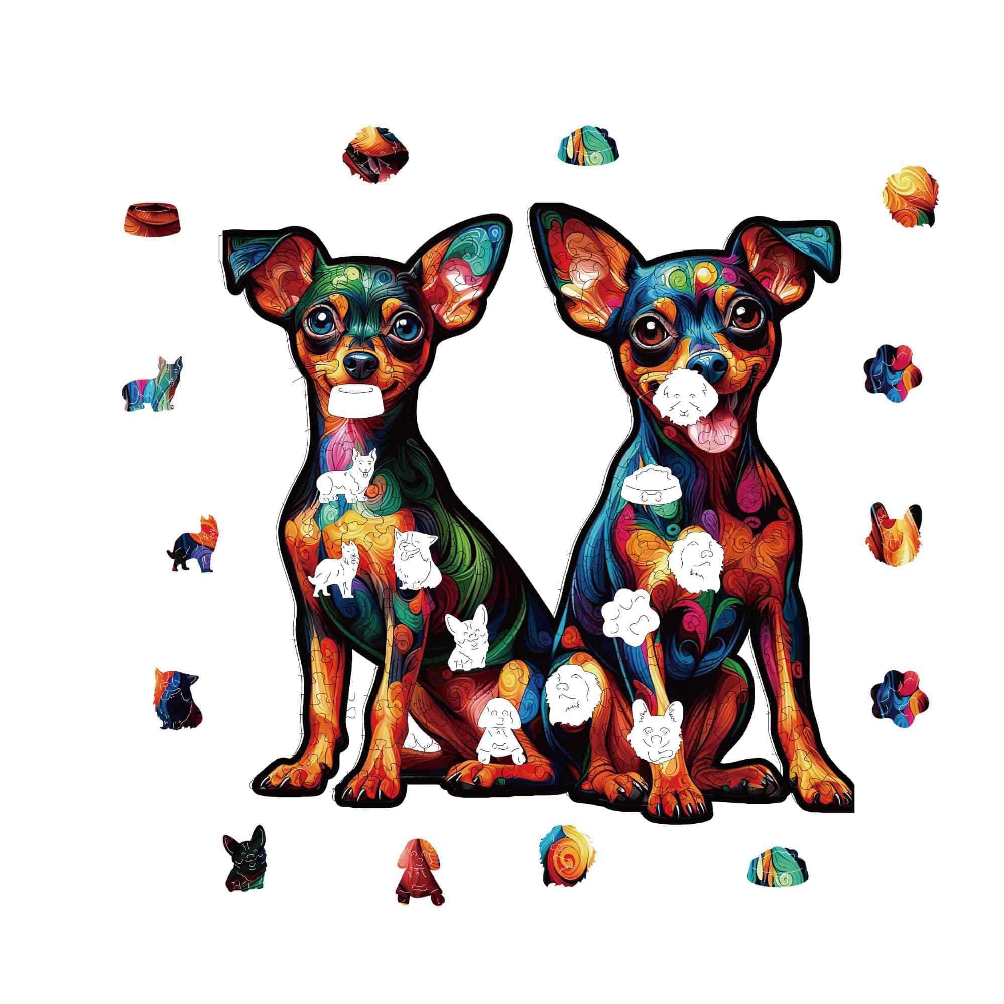 Twin Miniature Pinscher Dog - Jigsaw Puzzle