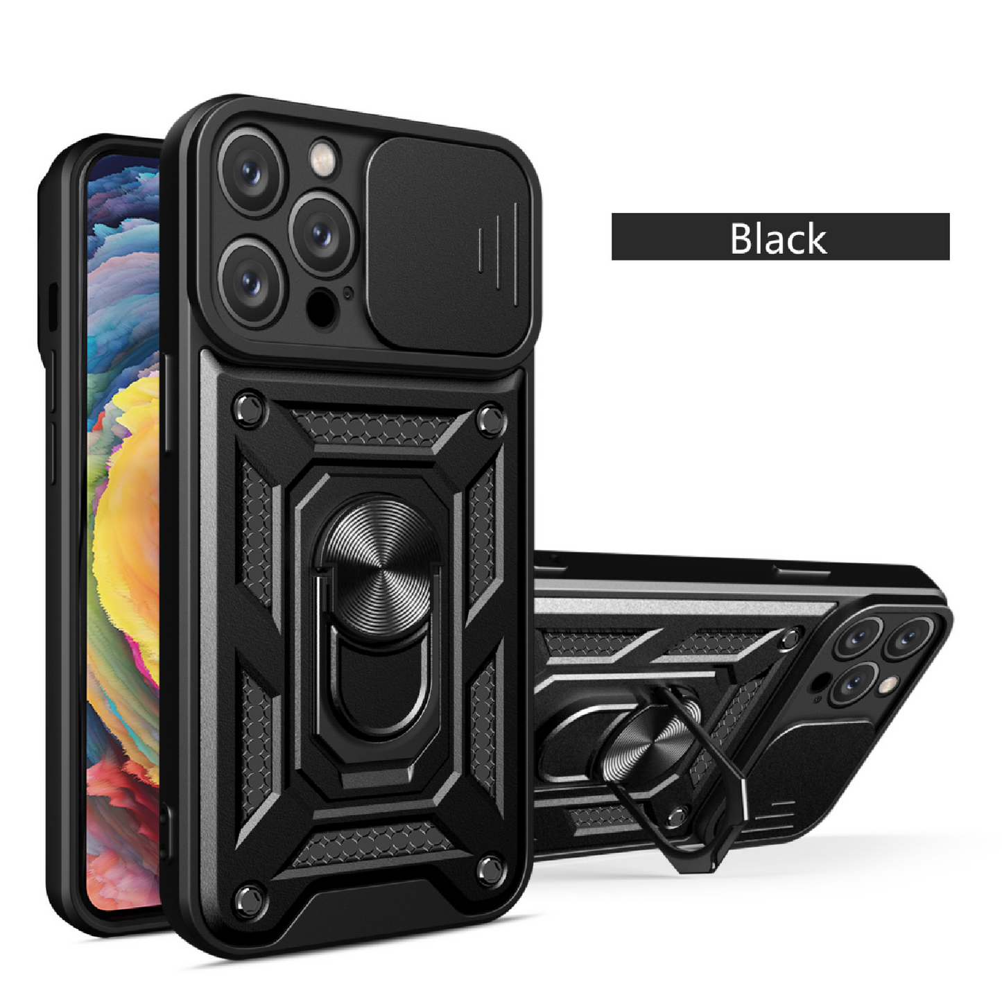 Mecha sliding cover lens protective phone case