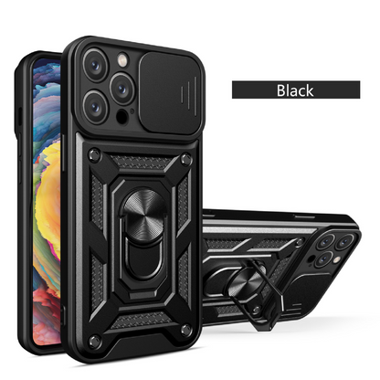 Mecha sliding cover lens protective phone case