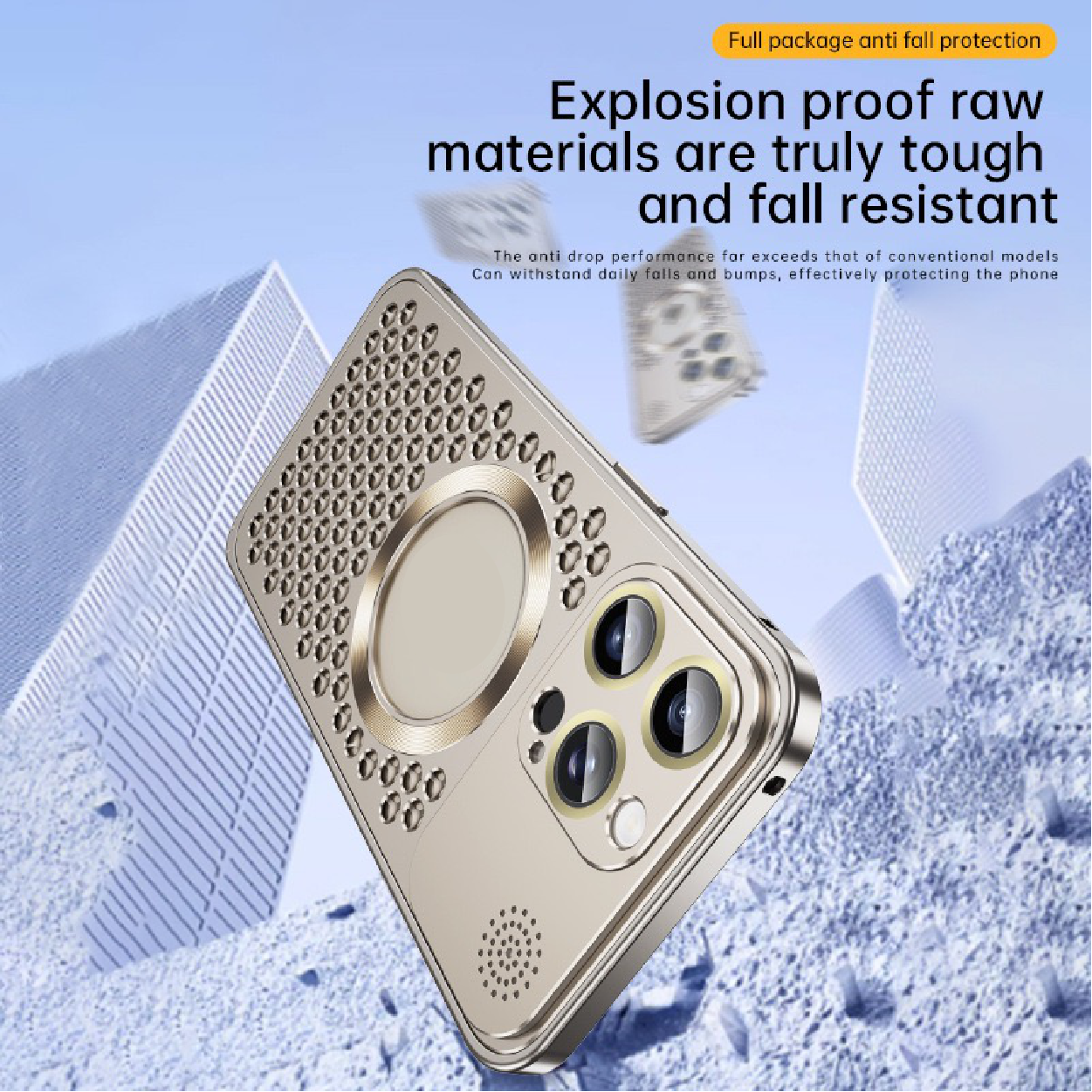 Super Cool Heat Dissipation Anti-fall Metal Magnetic Phone Case