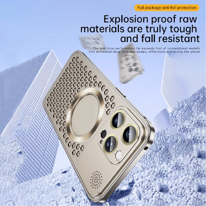 Super Cool Heat Dissipation Anti-fall Metal Magnetic Phone Case