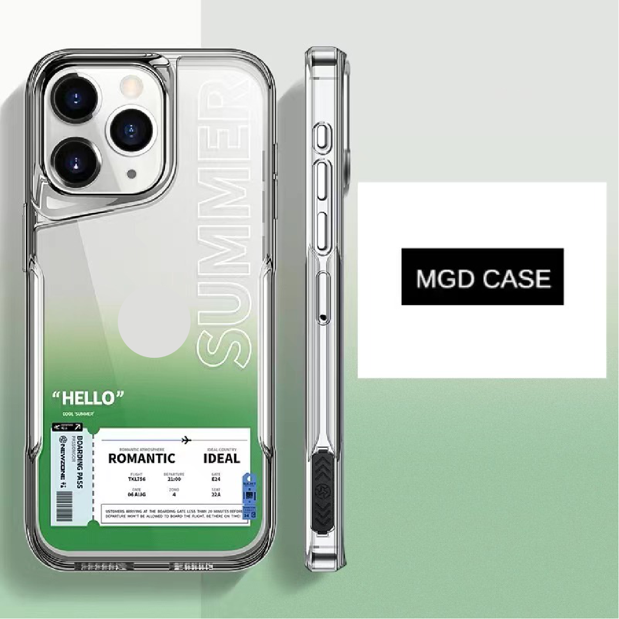 New [Air Ticket] Gradient High-Transparency Phone Case