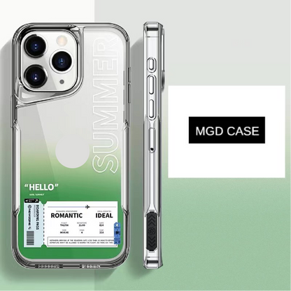 New [Air Ticket] Gradient High-Transparency Phone Case