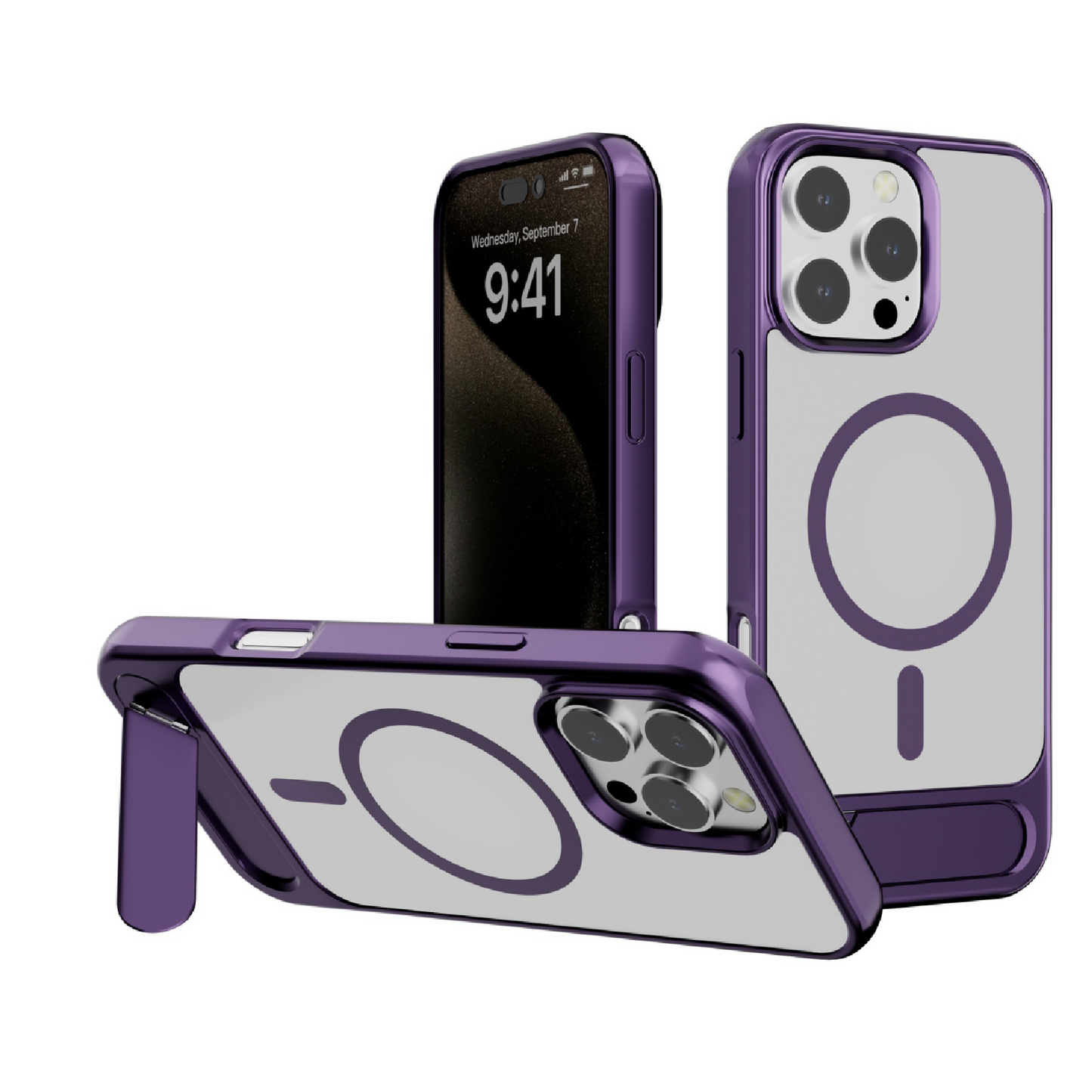 Frosted invisible stand magnetic phone case