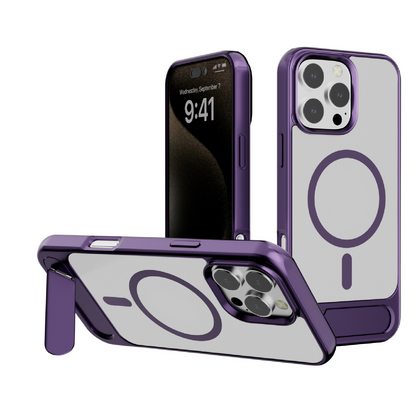 Frosted invisible stand magnetic phone case