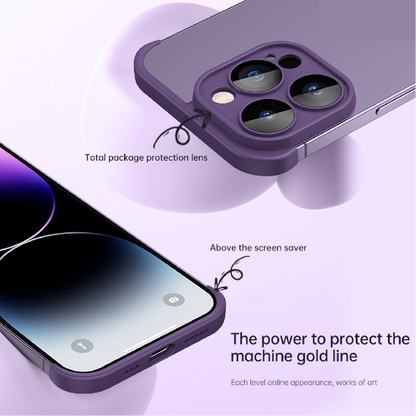 Frameless lens protective phone case