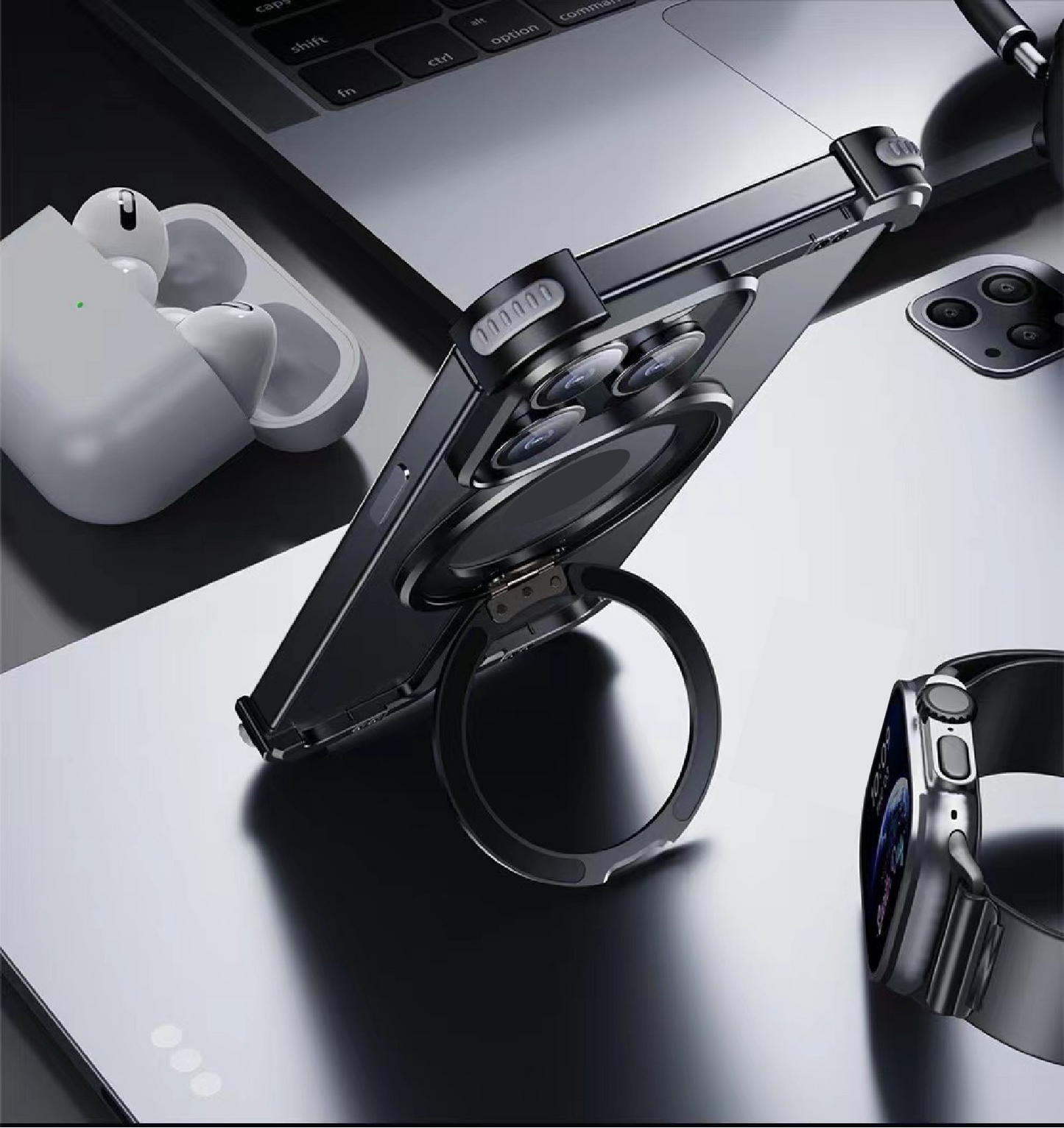 π-shaped Metal Magnetic Mobile Phone Case