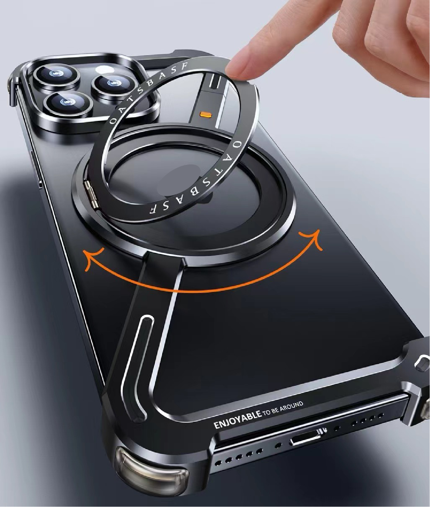 Creative Z-shaped Metal Rotating Stand Magnetic Phone Case
