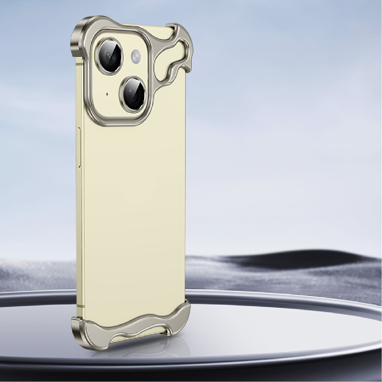 Special-shaped Frameless Metal Anti-fall Mobile Phone Case