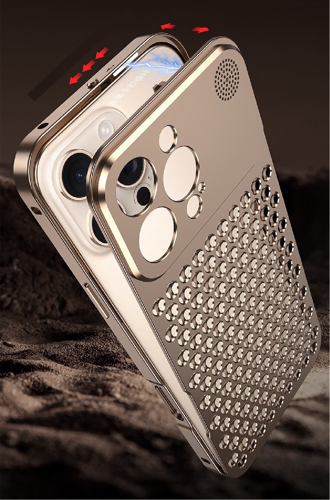 Metal Snap Lens Protection Aromatherapy Heat Dissipation Mobile Phone Case