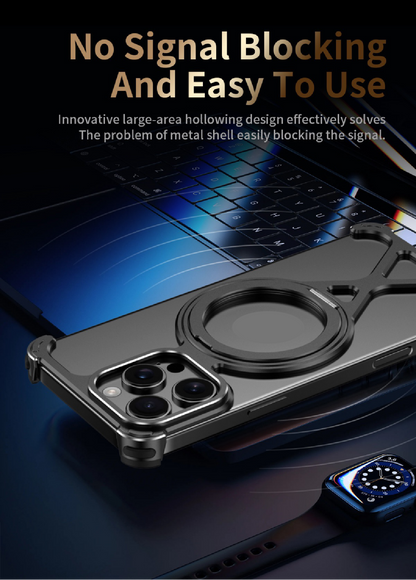 Personalized X-Line Styling Metal Magnetic Rotating Bracket Phone Case