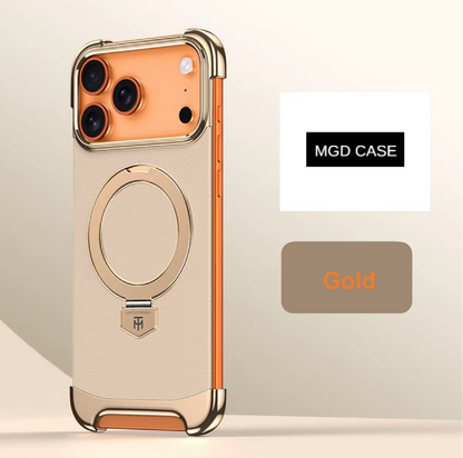 Brand New Plain Leather Borderless Magnetic Bracket Mobile Phone Case