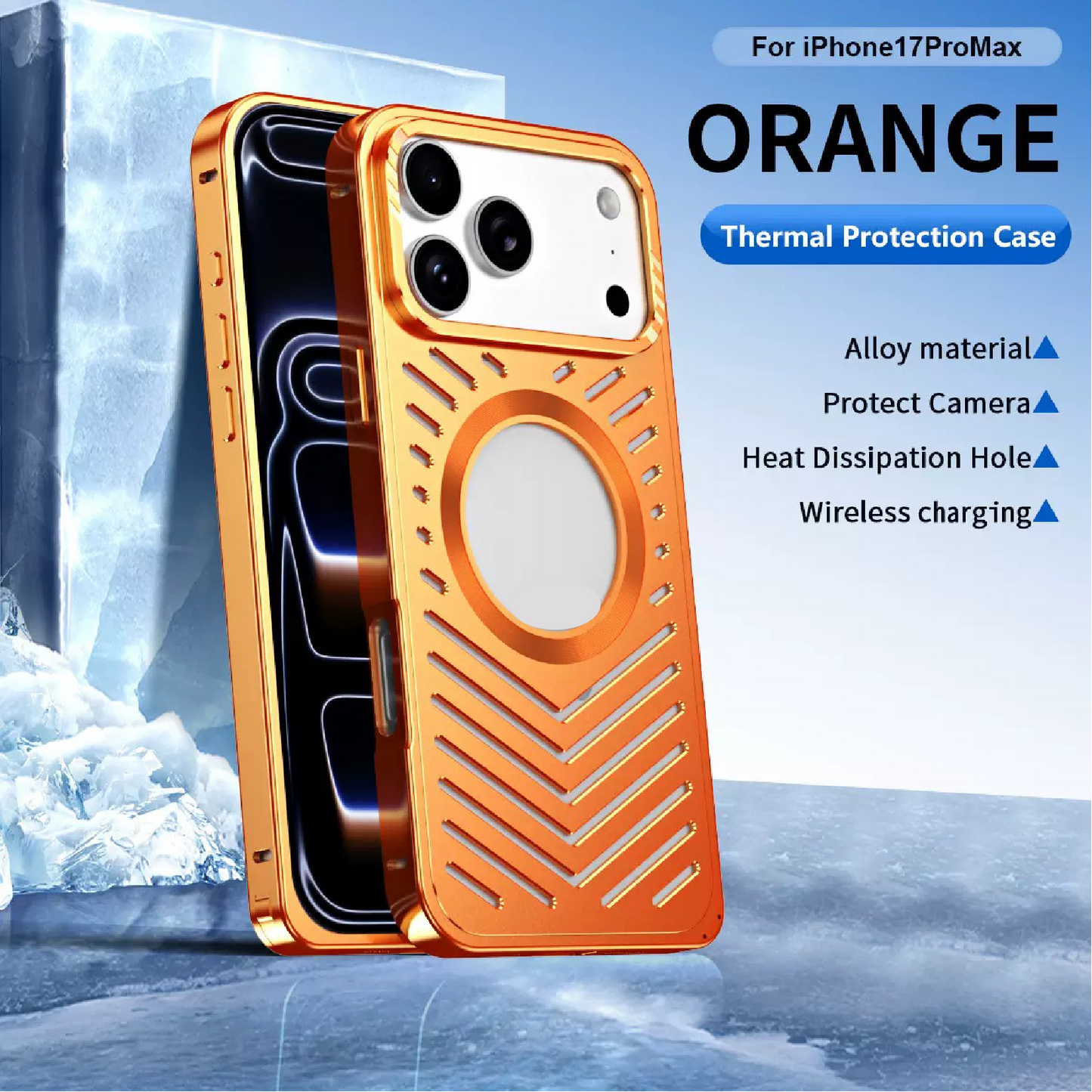 Ice-dazzling Magnetic Metal Buckle Heat Dissipation Phone Case