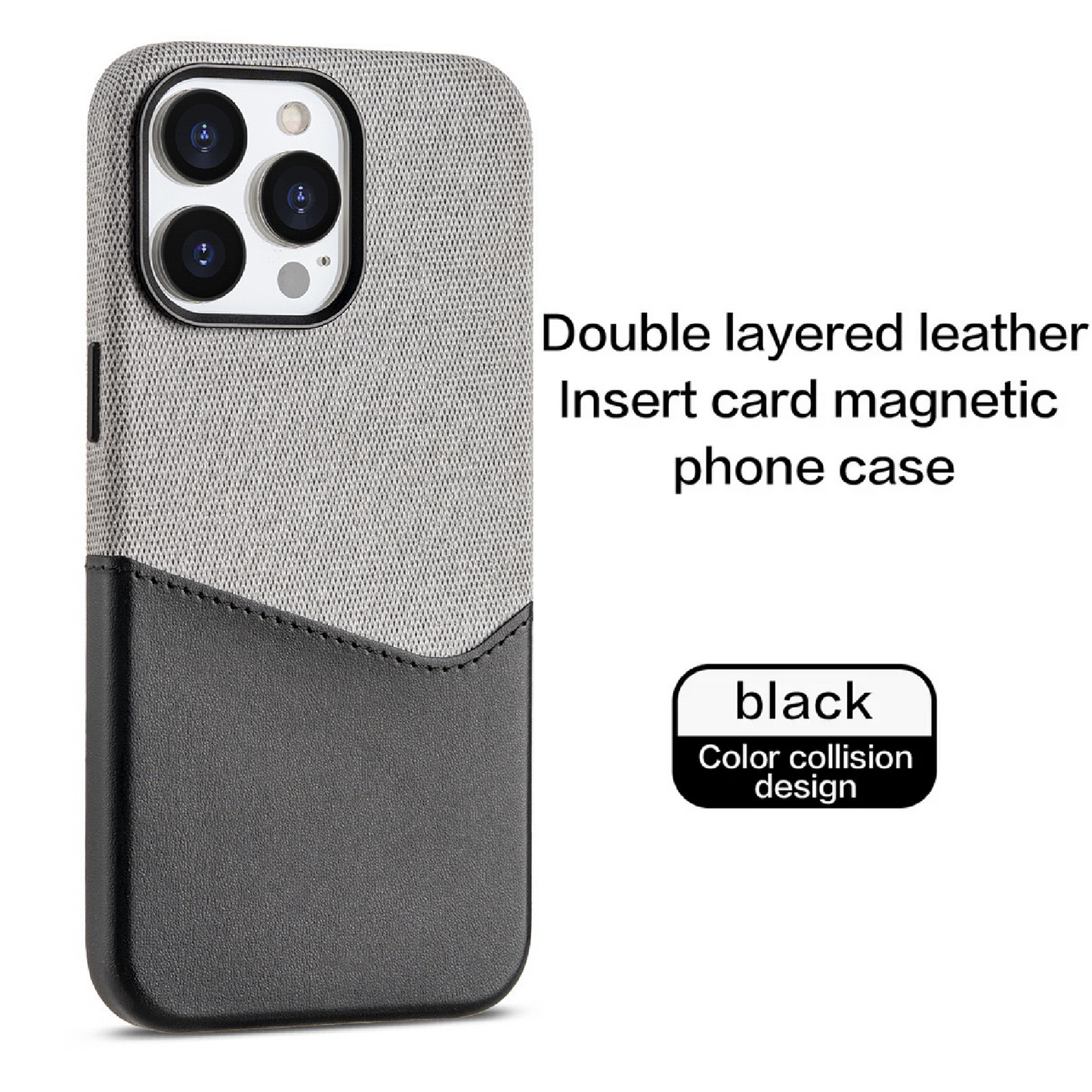 Unique Leather Textured Stitching Magnetic Card Slot Phone Case