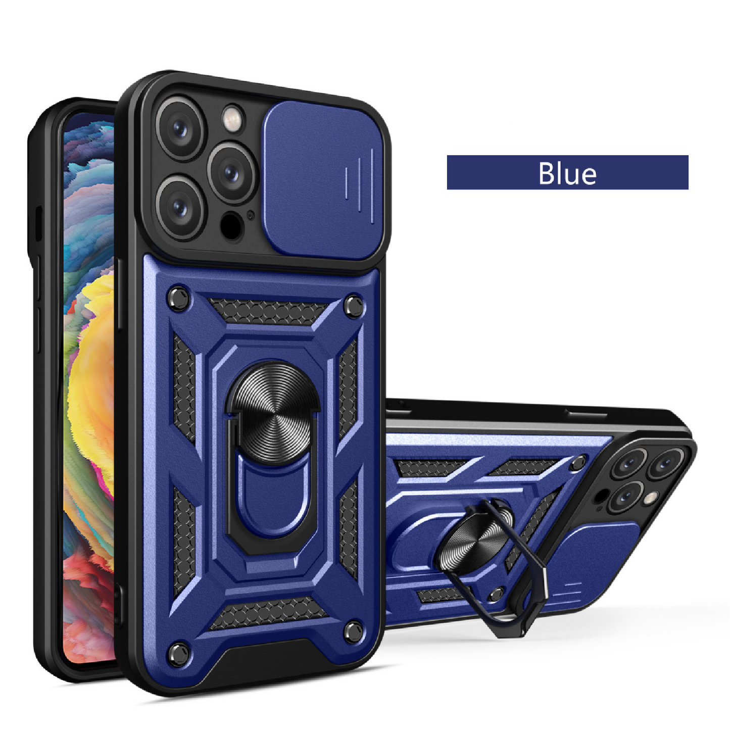 Mecha sliding cover lens protective phone case