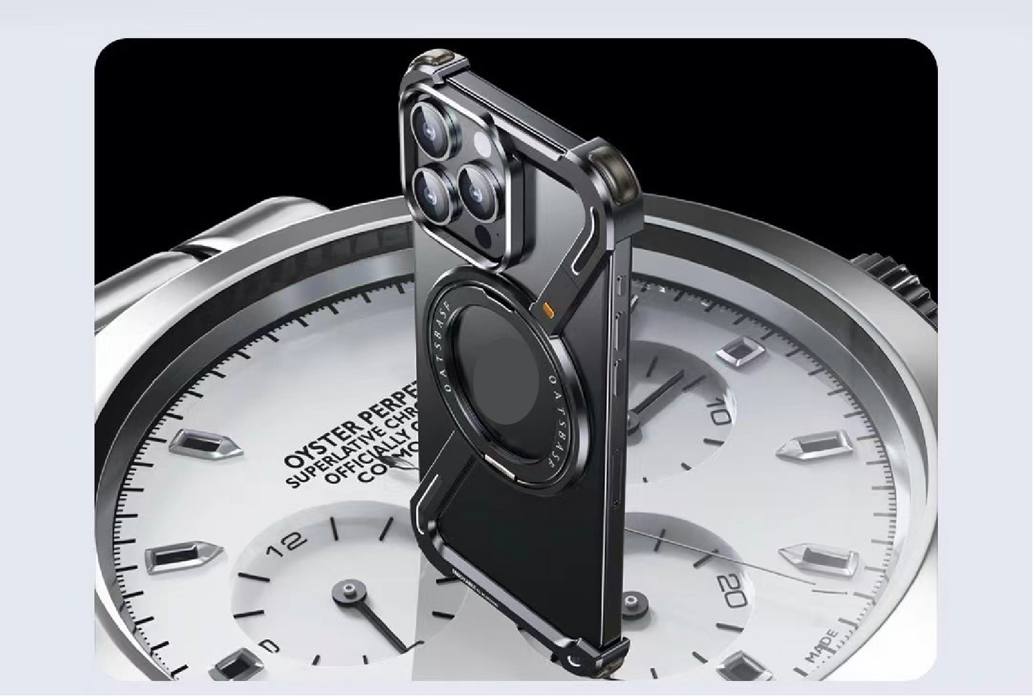 Creative Z-shaped Metal Rotating Stand Magnetic Phone Case