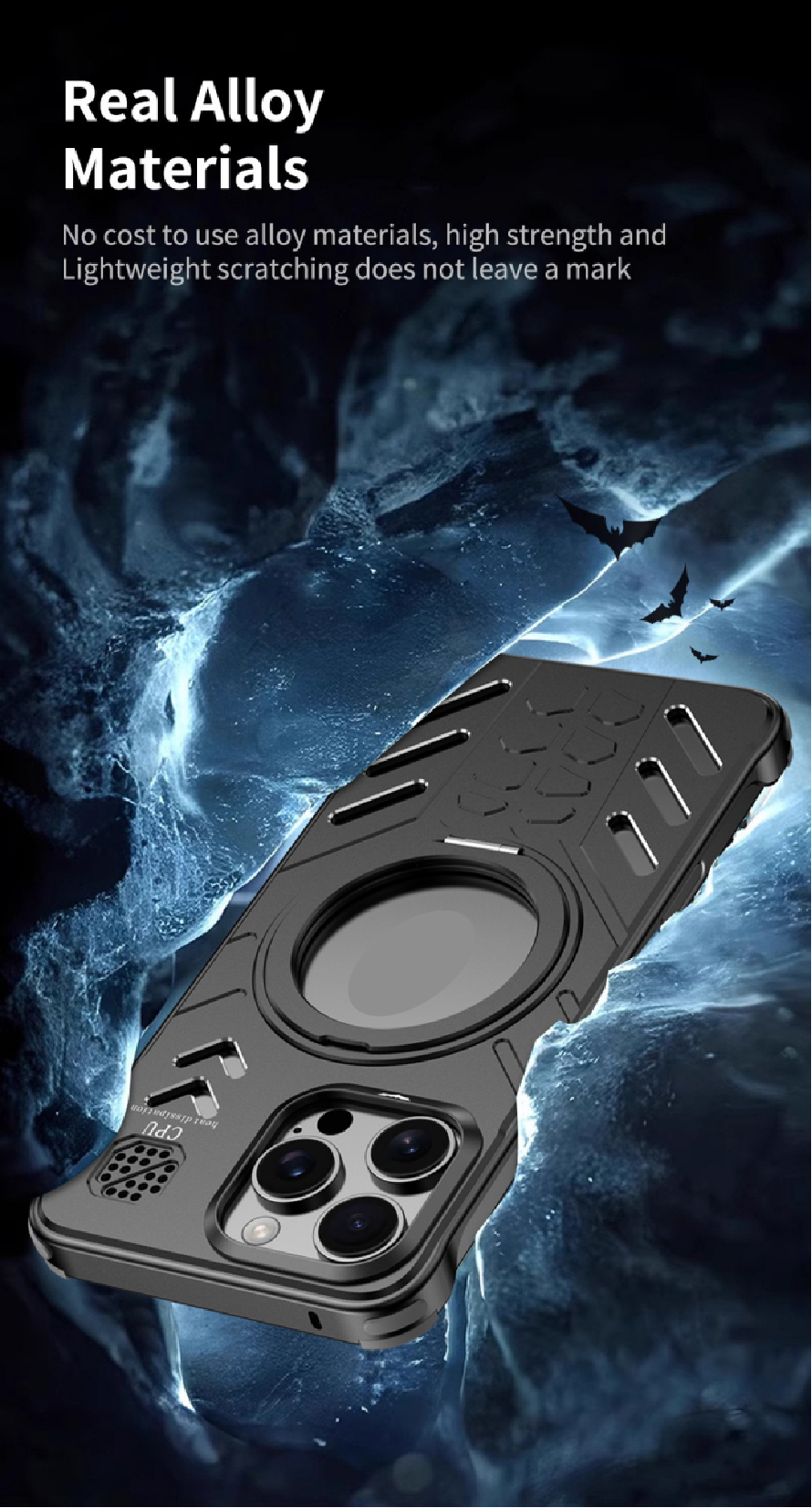 New Knight Series Metal Heat Dissipation Magnetic Phone Case