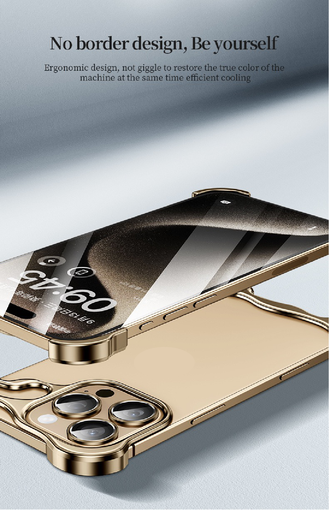 Special-shaped Frameless Metal Anti-fall Mobile Phone Case