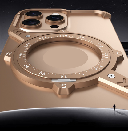 S-shaped Compass Rotating Magnetic Bracket Mobile Phone Case