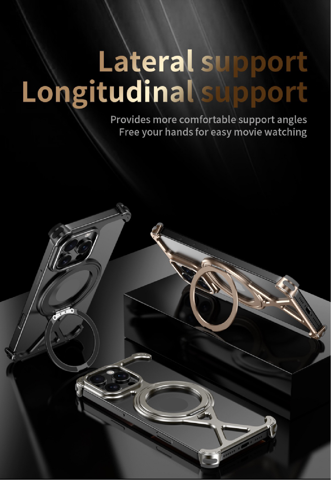 Personalized X-Line Styling Metal Magnetic Rotating Bracket Phone Case