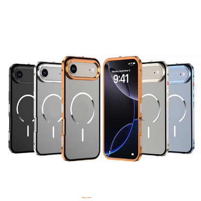 New Design Frosted Back Metal Frame Magnetic Anti-Fall Phone Case
